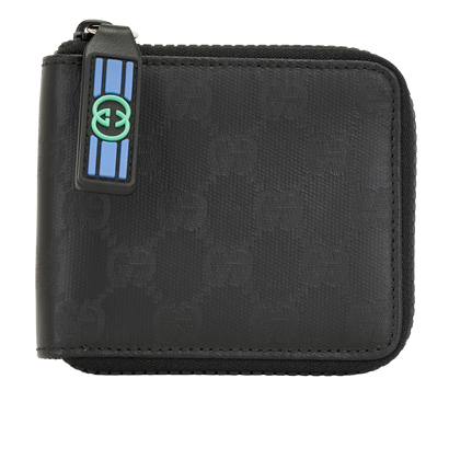 Gucci GG Supreme Card Wallet, &pound;170, Accessories, Black, Canvas, Front view